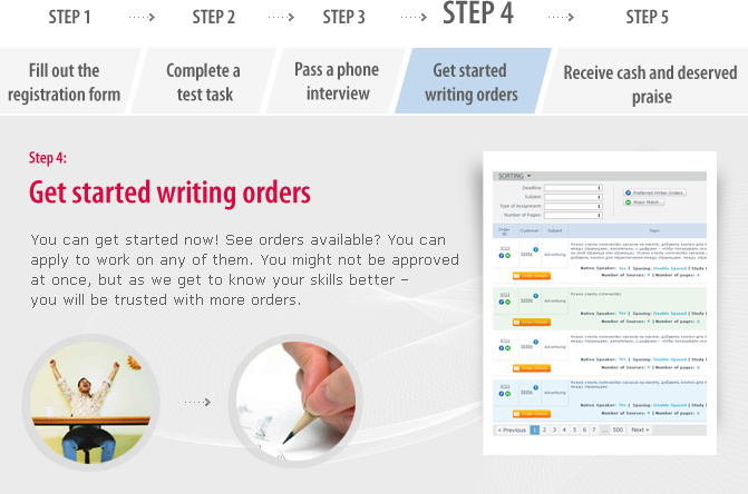 Get started writing orders